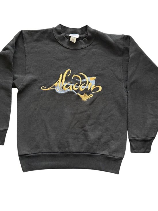 Disney Store Tops - Vintage Disney Store Aladdin Black Crewneck Sweatshirt M Made In USA
